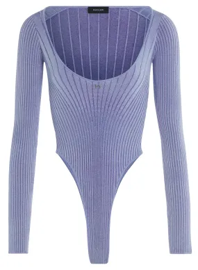 silver blue m knitted bodysuit