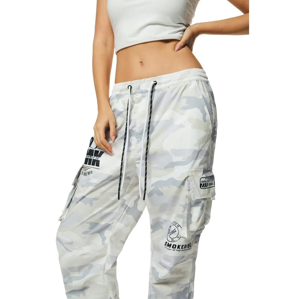 Slouched Straight Pants - Oatmeal Camo