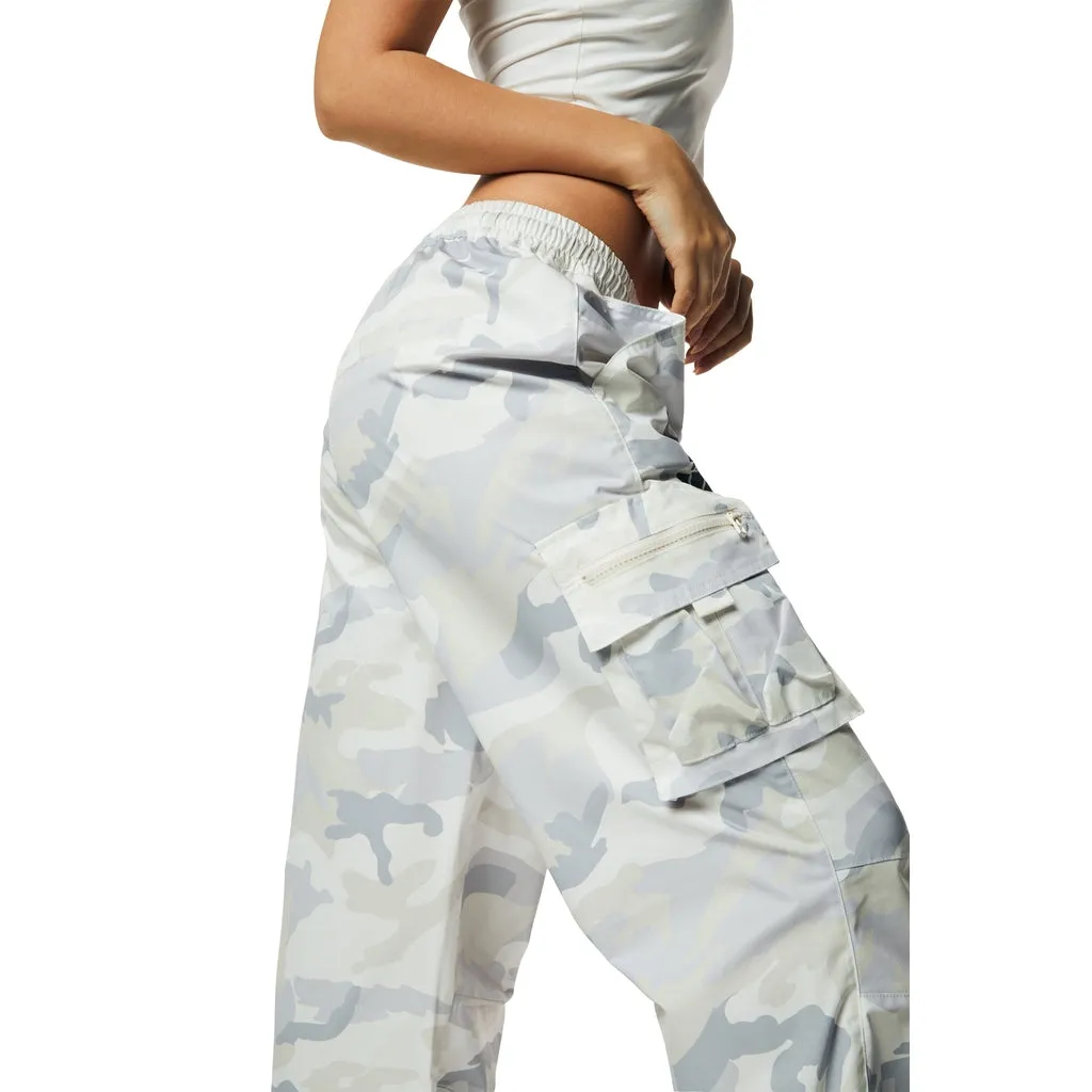 Slouched Straight Pants - Oatmeal Camo