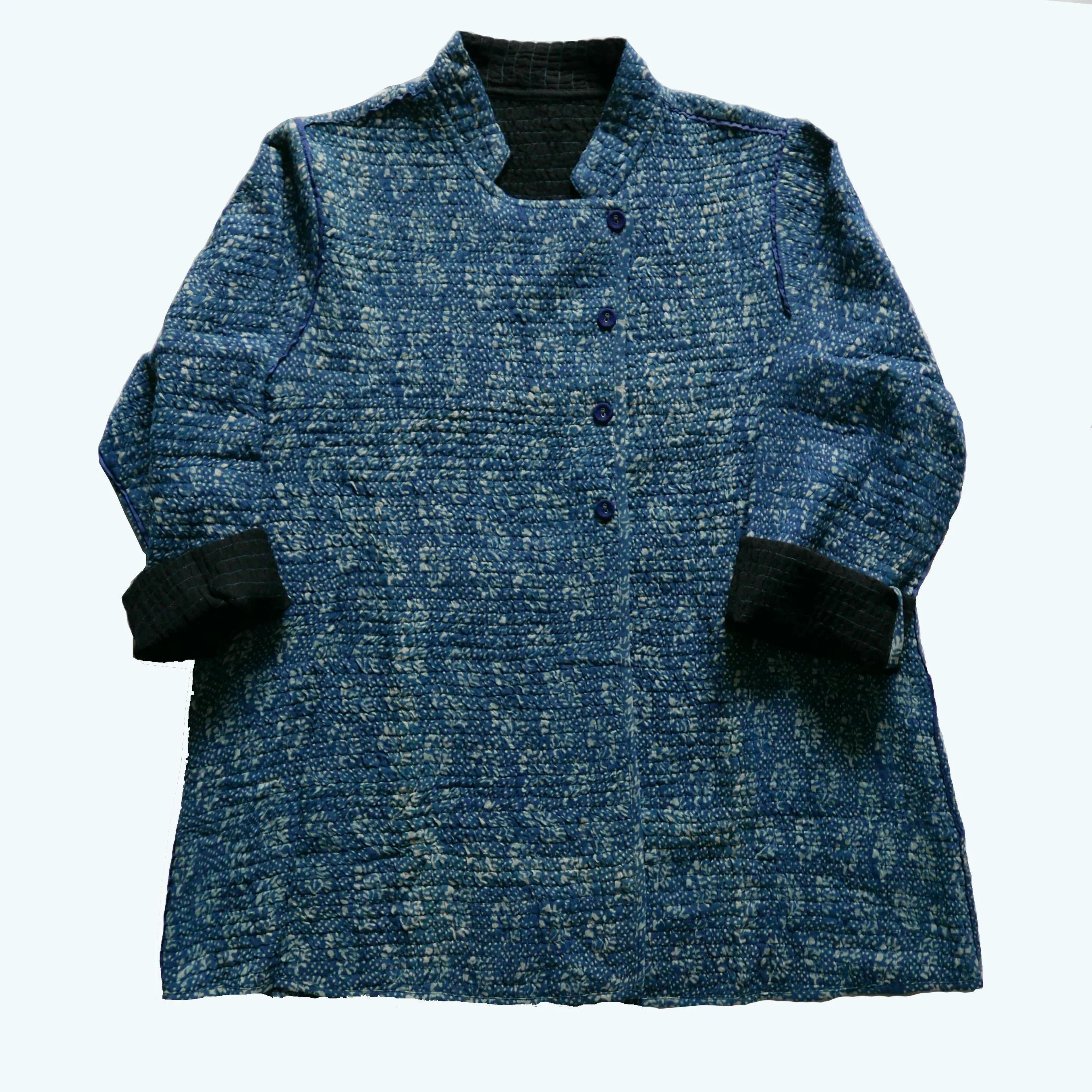 Smocked Printed & Wool Short Jacket