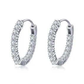 Trendy 925 Sterling Silver Hoop Earrings