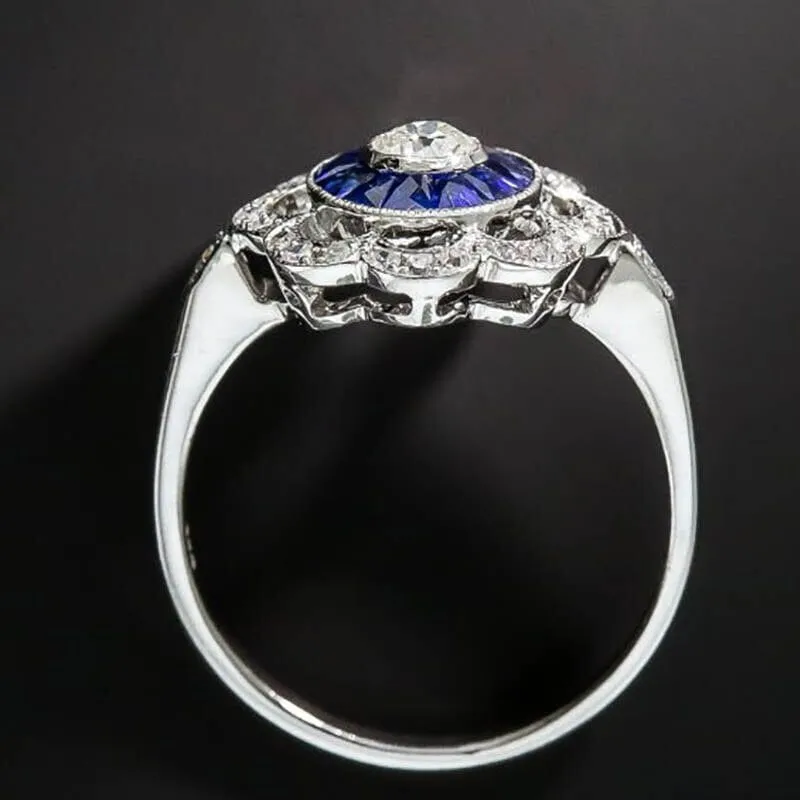 Trendy Flower-shaped Sapphire Sapphire - 925 Sterling Silver all