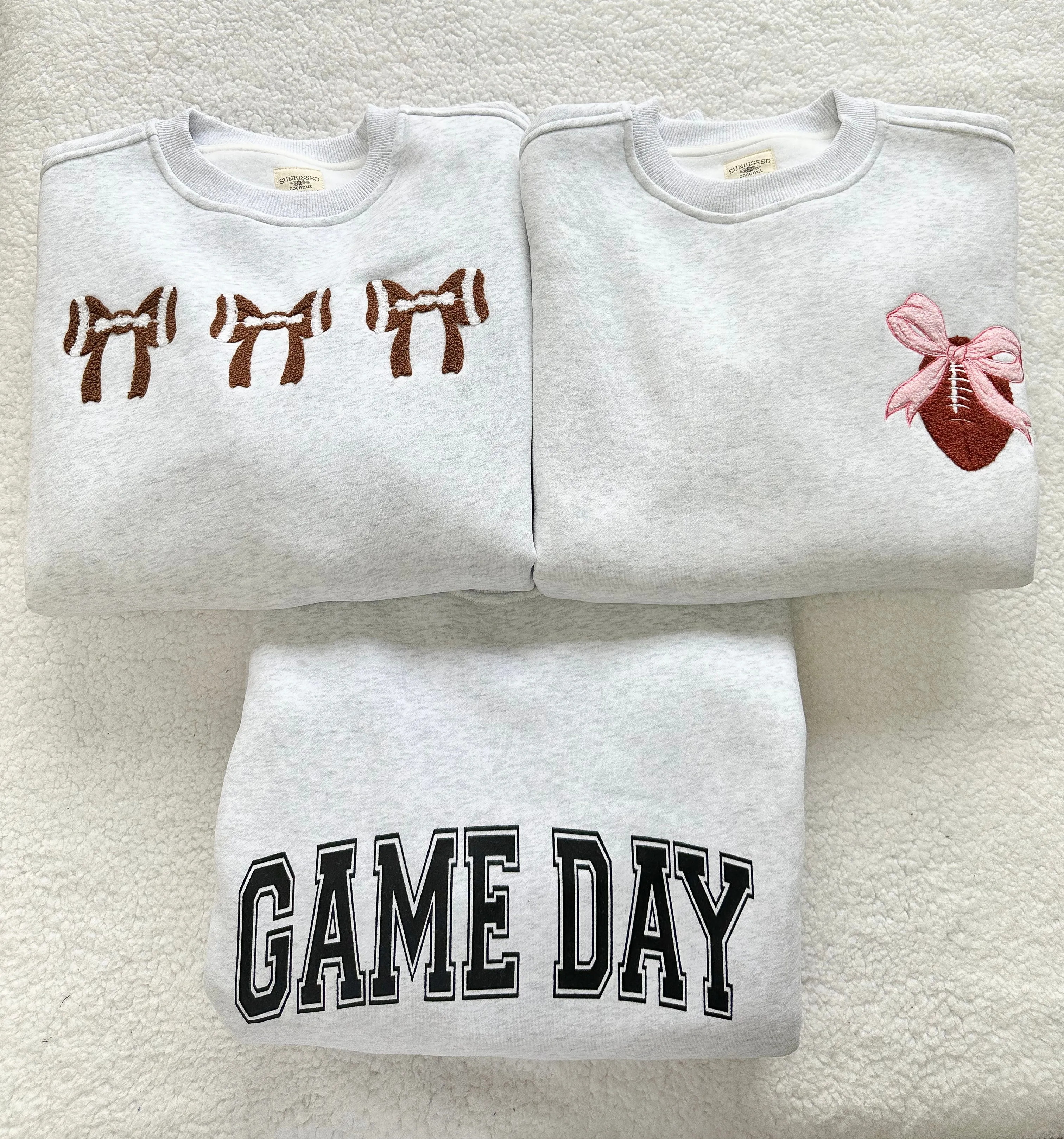 Trendy Game Day Embroider Patch Sweatshirt