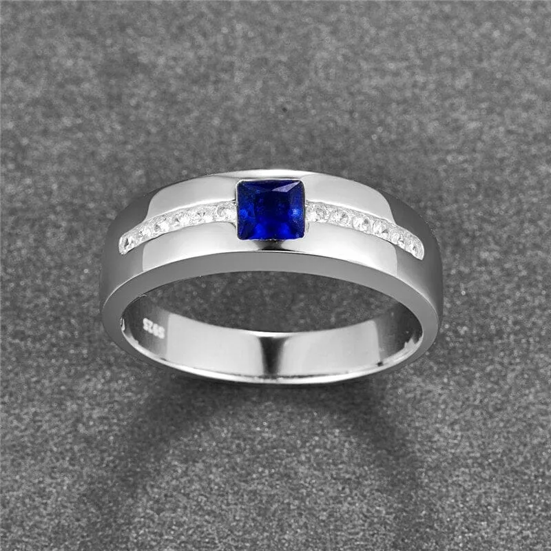 Trendy White CZ Sapphire Unisex Ring - S925 Sterling Silver