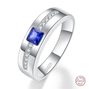 Trendy White CZ Sapphire Unisex Ring - S925 Sterling Silver