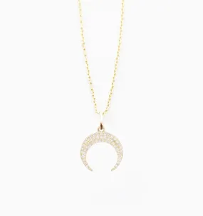 Upside Down Moon Diamond Necklace