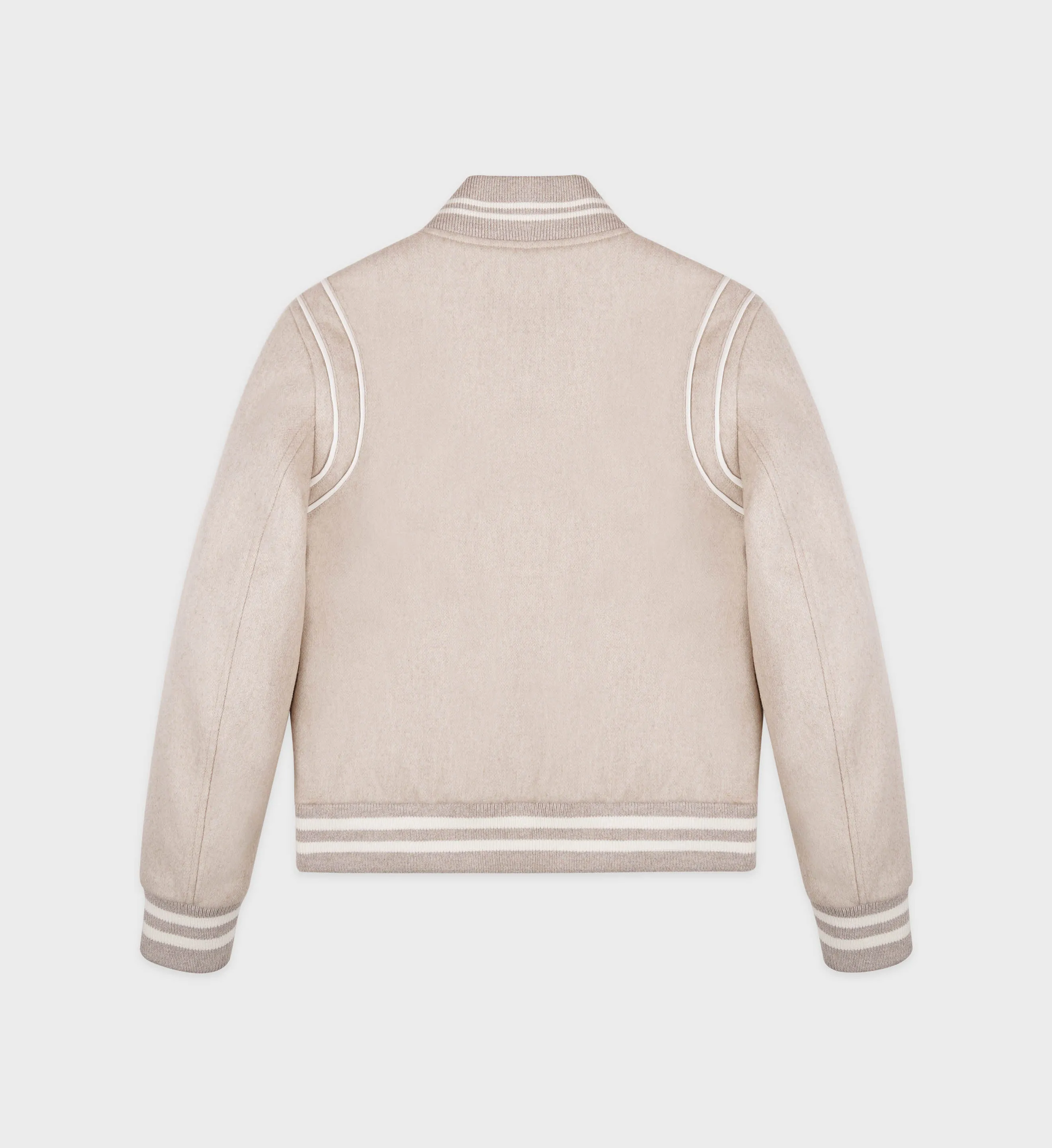 Vendome Wool Varsity Jacket - Oatmeal/Cream