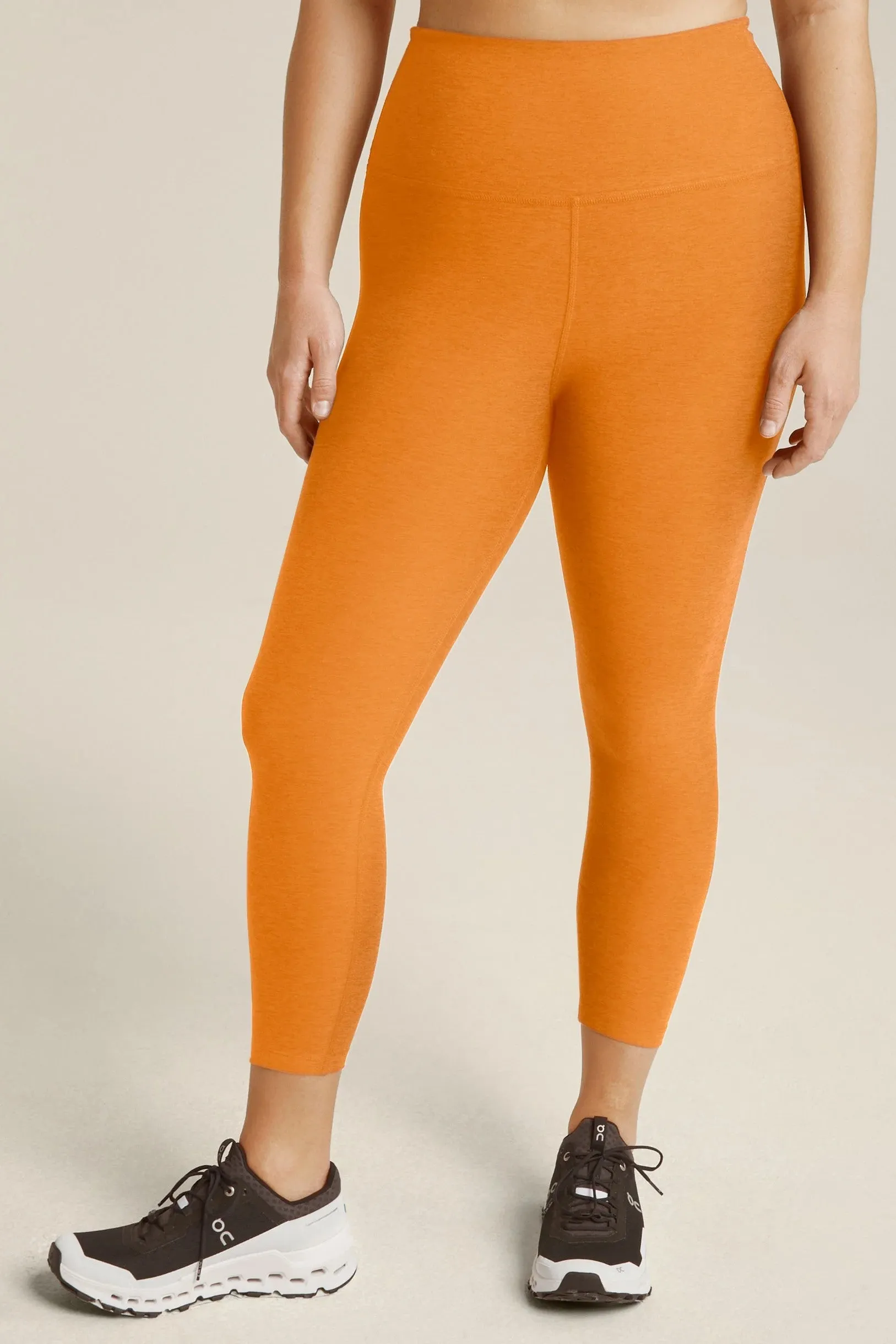 Walk   Talk High Waisted Capri Leggings - Mellow Apricot