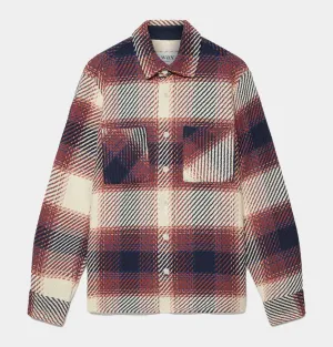 Wax London Whiting Overshirt in Rust Ombre Check