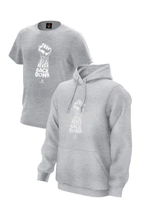 XAPE Never Back Down Hoodie & Tee - Grey